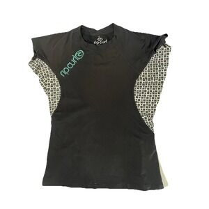Rip Curl Black Rash Guard Girls with Short‎ Sleeves Size 12.